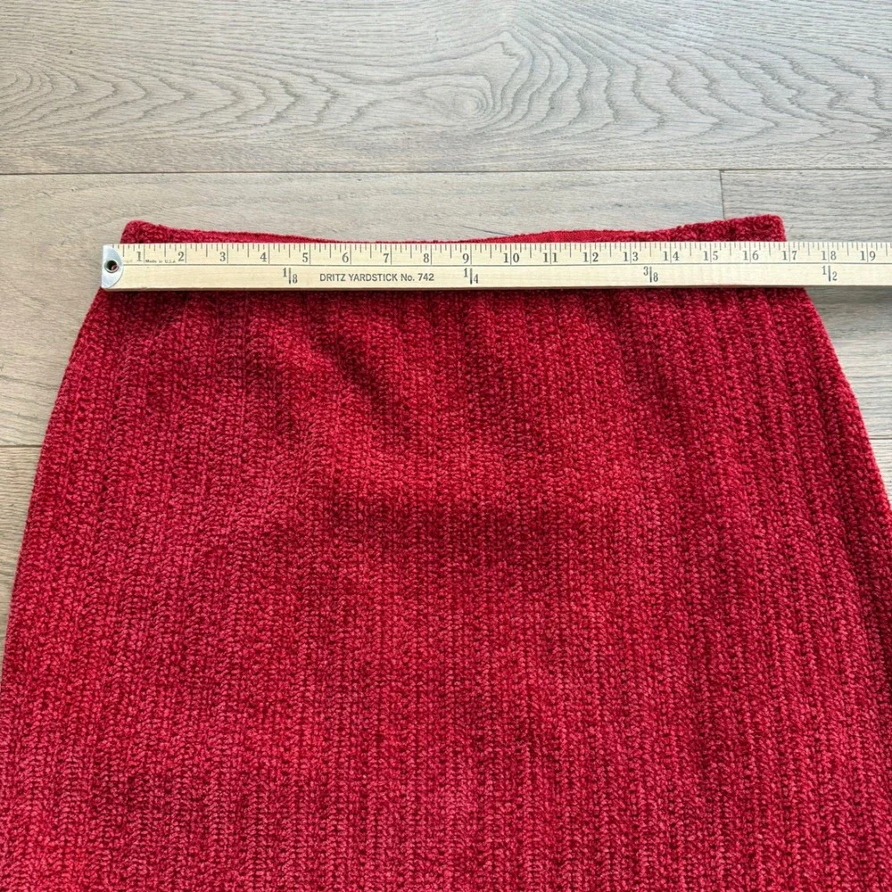 St. John Collection Red Wool Knit Skirt Suit Set Marie Gray Jacket Skirt Sz 14‎